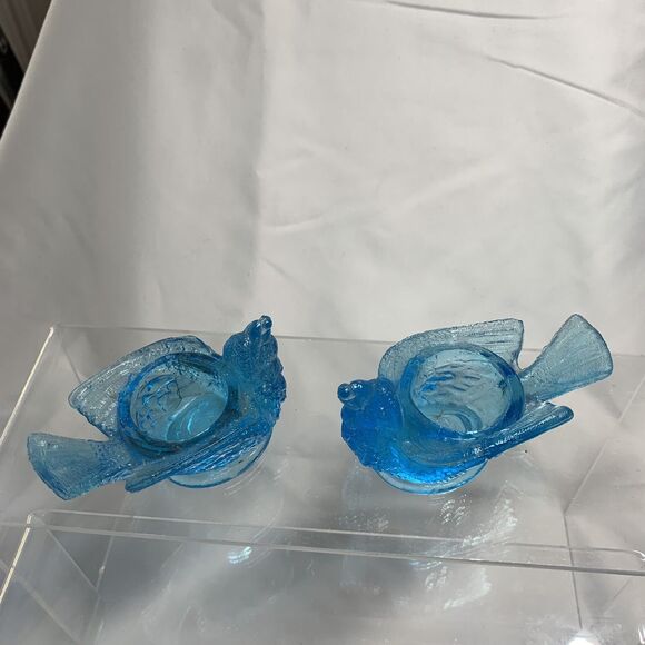 Lot of 2 McKee Glass EAPG Bird with Berry Open Salt Cellar 3 1/2" x 2" 1 3/4" 1 - Picture 8 of 10